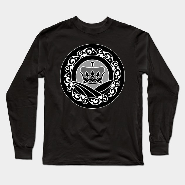 Crown (Monochrome) Long Sleeve T-Shirt by iconymous